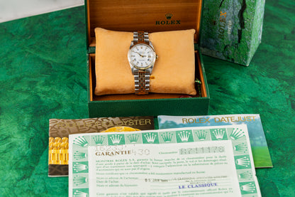 Rolex Datejust 36 16233 White Roman Diamond Dial Fluted Bezel Case - The Watch Business Sydney CBD