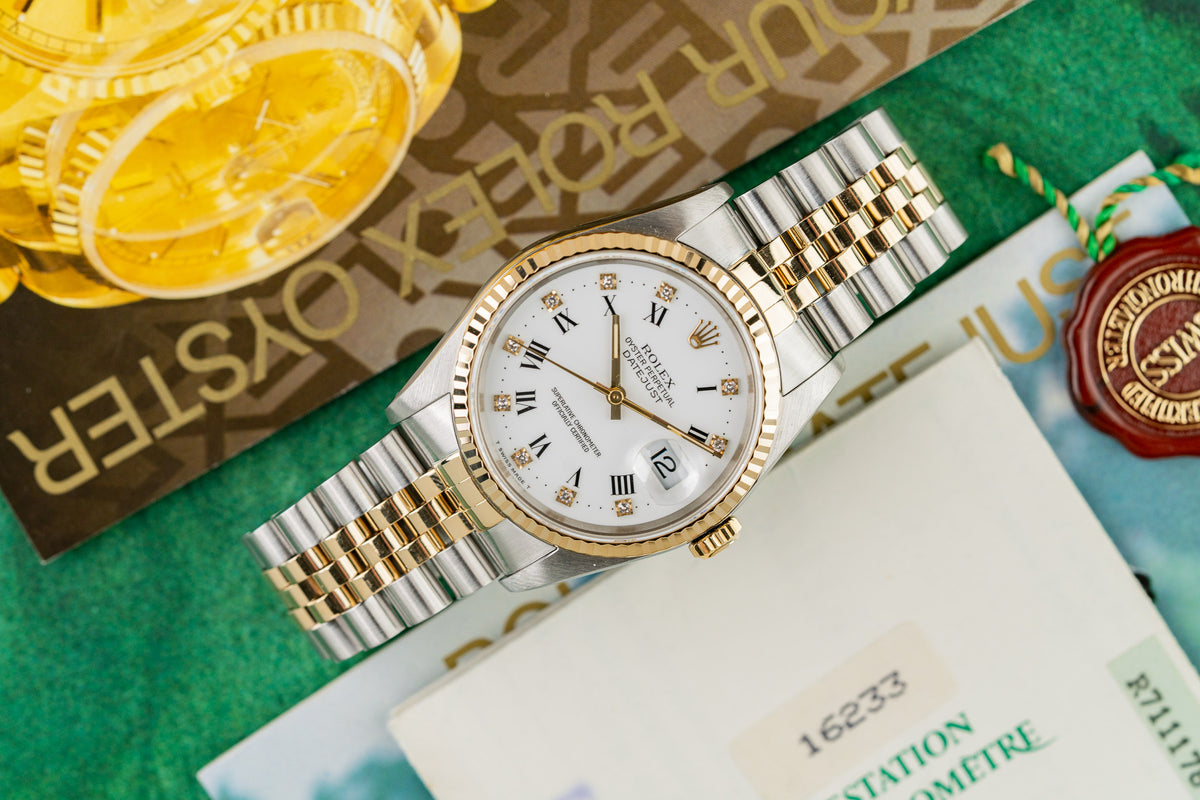 Rolex Datejust 36 16233 White Roman Diamond Dial Jubilee Two Tone Bracelet - Rolex Sydney
