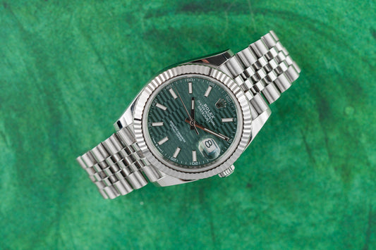 Rolex Datejust 41 126334 Rare Green Motif Dial Pattern - The Watch Business Sydney