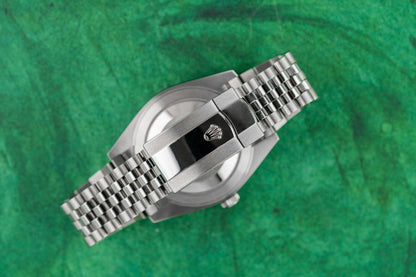 Rolex Datejust 41 126334 Green Motif Dial Jubilee Stainless Steel Bracelet - The Watch Business Sydney