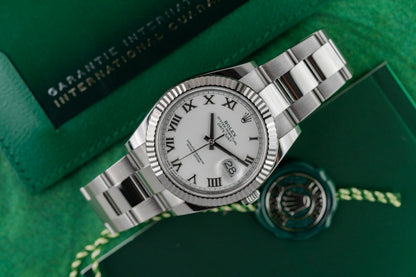 Rolex Datejust 41 126334 White Roman Dial Black Numerals Fluted Bezel - The Watch Business Sydney