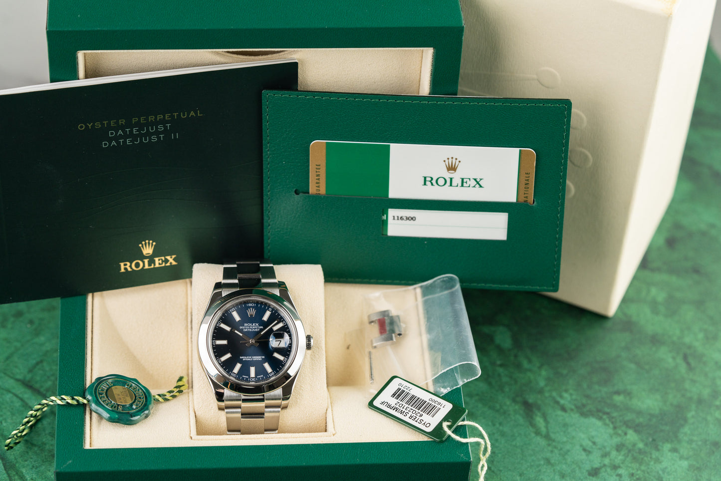 Rolex Datejust II 116300 Blue Dial Oyster Stainless Steel Bracelet - The Watch Business Sydney