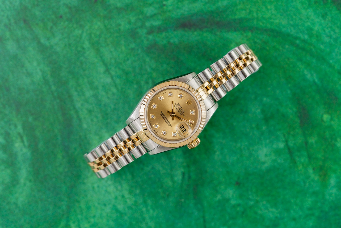 Rolex Lady-Datejust 26 Champagne Diamond Dial 69173 Two Tone Yellow Gold 1995
