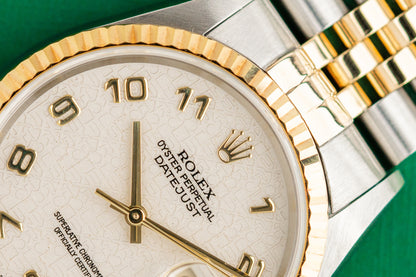 Rolex Datejust 36 White Jubilee Dial 16233 T Serial 1996 Model