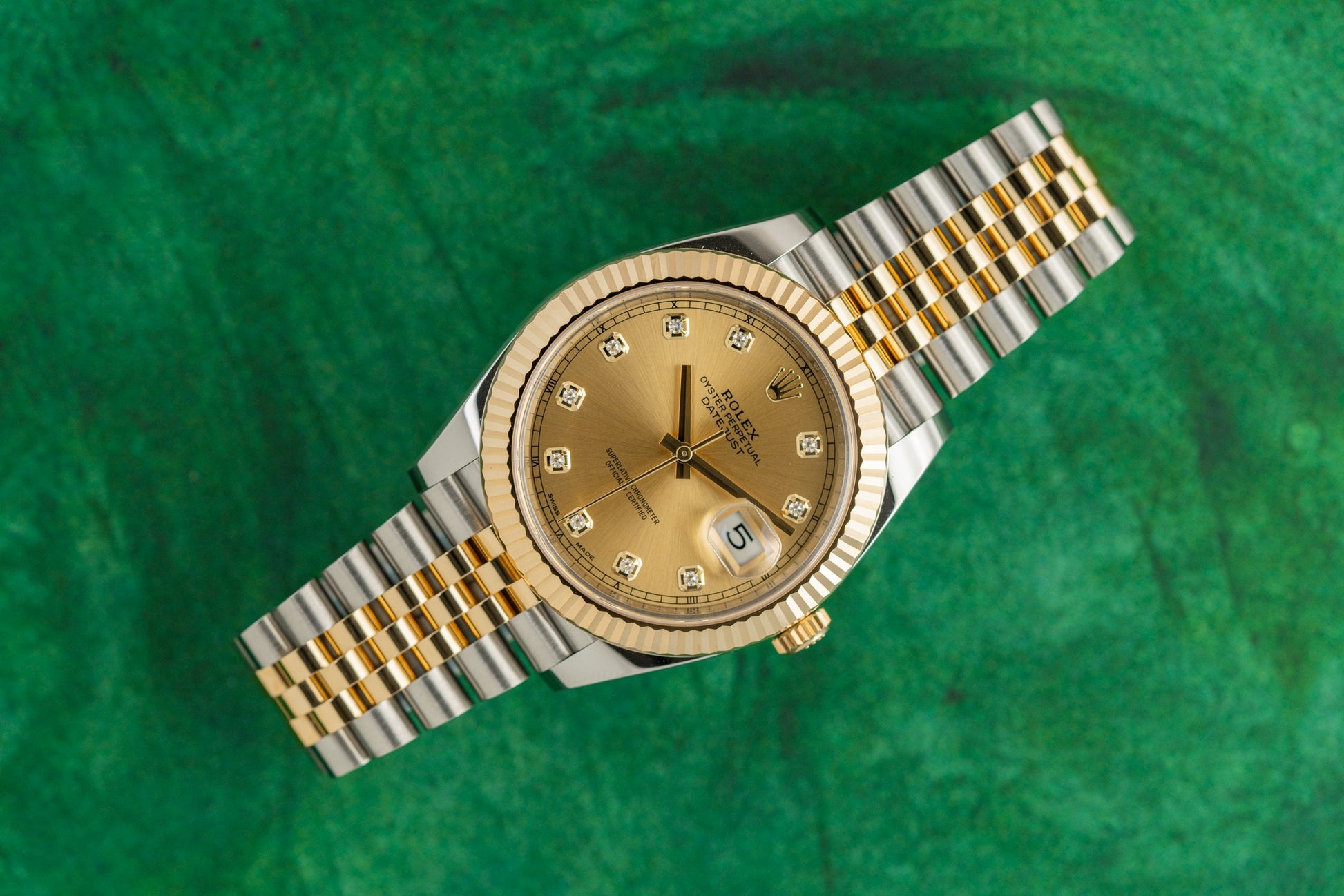 Rolex Datejust 41 Champagne Diamond Dial 126333 Two Tone Yellow Gold 2017