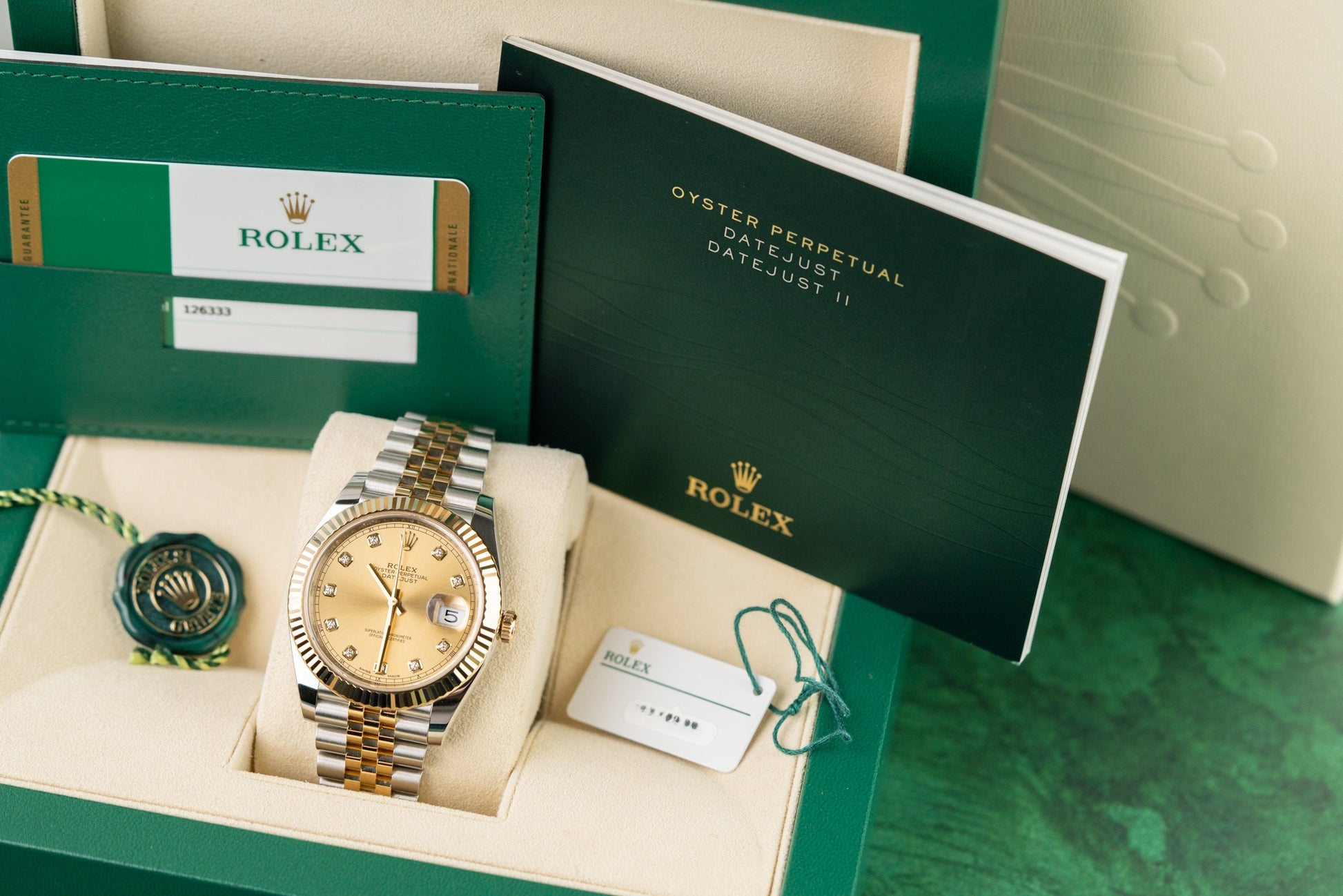 Rolex Datejust 41 Champagne Diamond Dial 126333 Two Tone Yellow Gold 2017