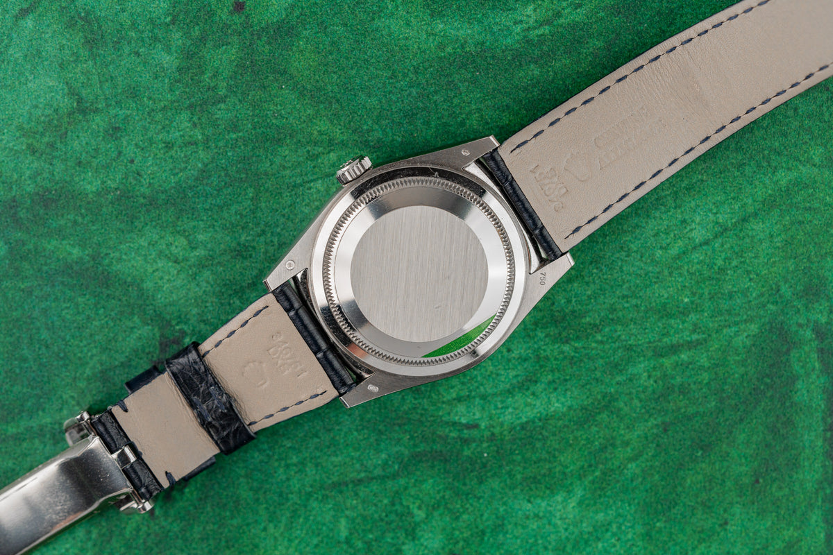 Rolex Day-Date 36 118139 Blue Dial White Gold Caseback and Folding Clasp - The Watch Business Sydney