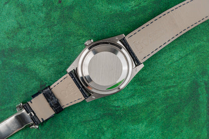 Rolex Day-Date 36 118139 Blue Dial White Gold Caseback and Folding Clasp - The Watch Business Sydney