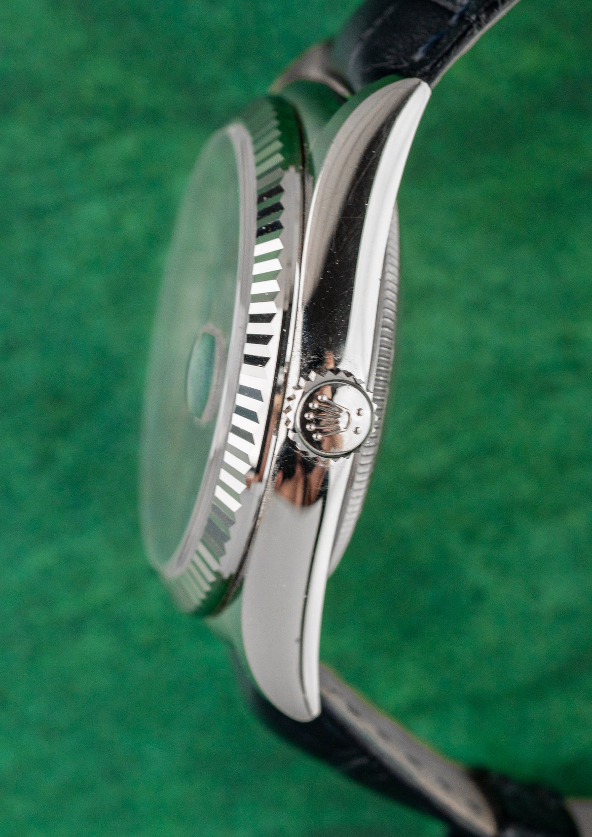 Rolex Day-Date 36 118139 Blue Dial Fluted Bezel and Crown - The Watch Business Sydney CBD