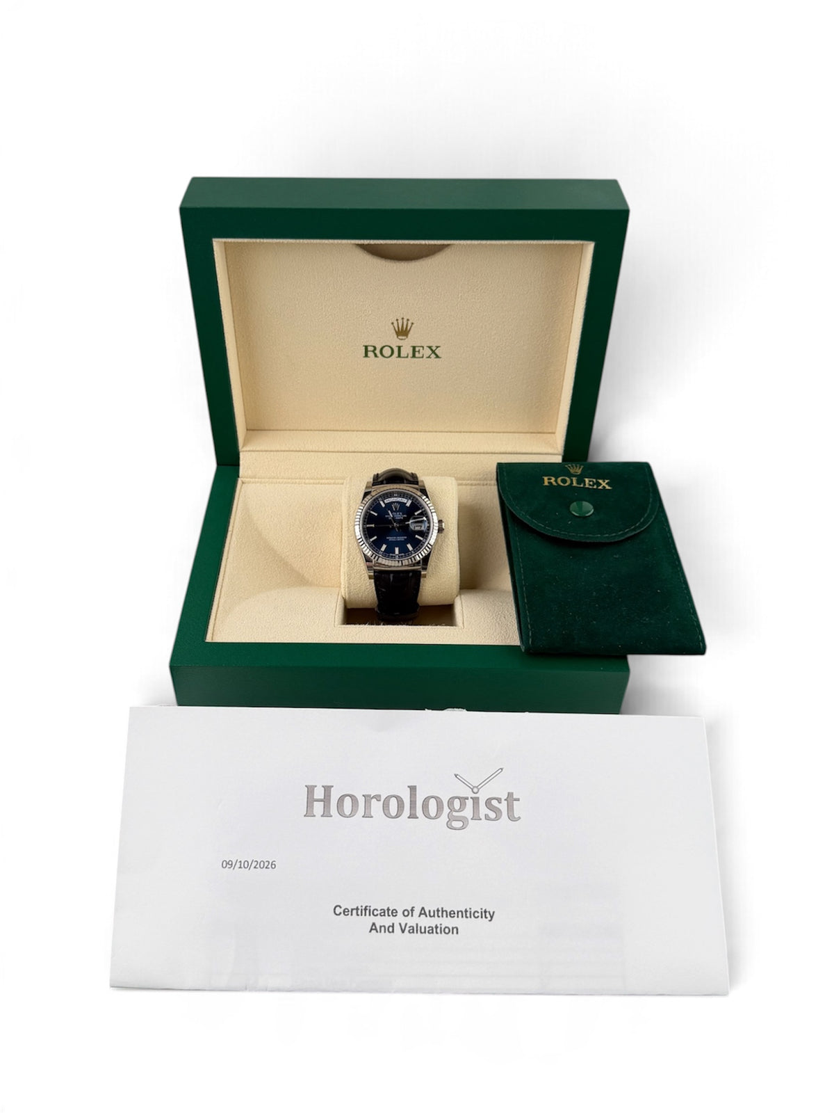 Rolex Day-Date 36 118139 Blue Dial Rolex Box Pouch and Certificate - Rolex Sydney