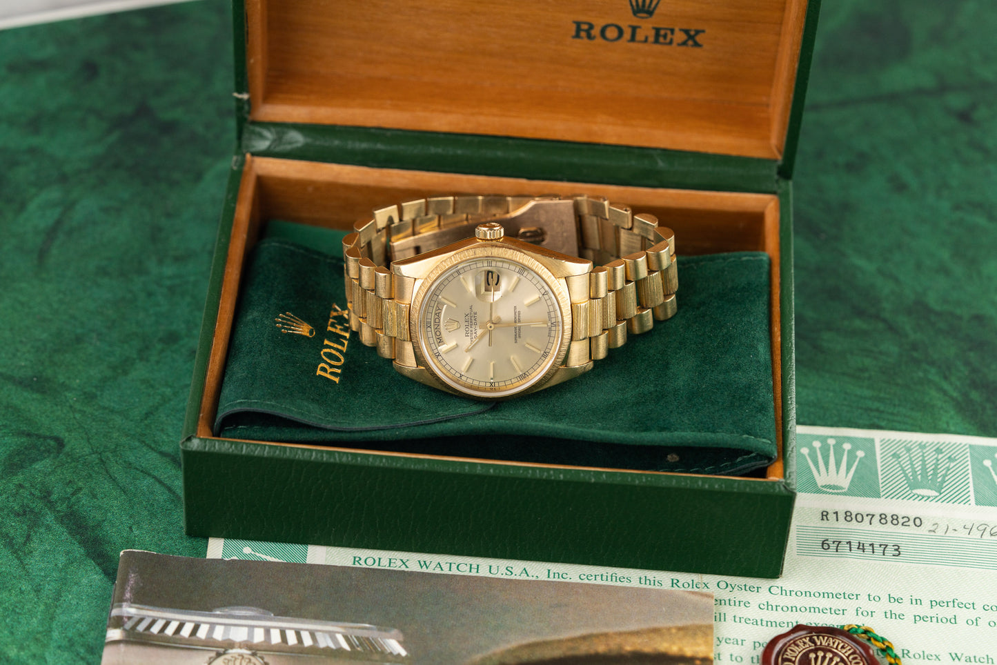 Rolex Day-Date 36 18078 Silver Dial Yellow Gold Case - The Watch Business Sydney CBD
