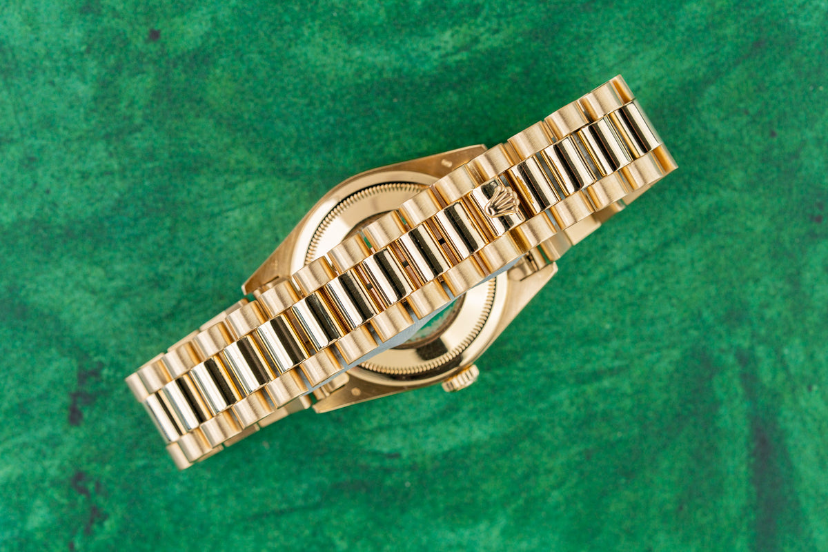 Rolex Day-Date 36 18238 Champagne Diamond Dial President Bracelet Clasp - The Watch Business Sydney