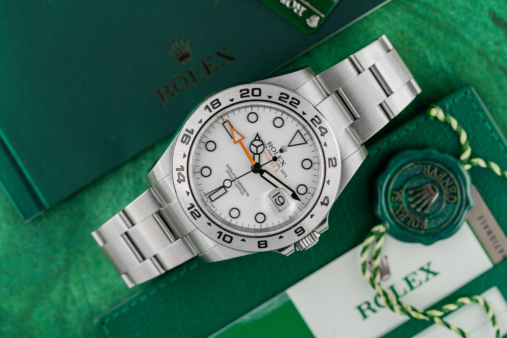 Rolex Explorer II 216570 Polar White Dial Orange 24 Hour Hand - The Watch Business Sydney