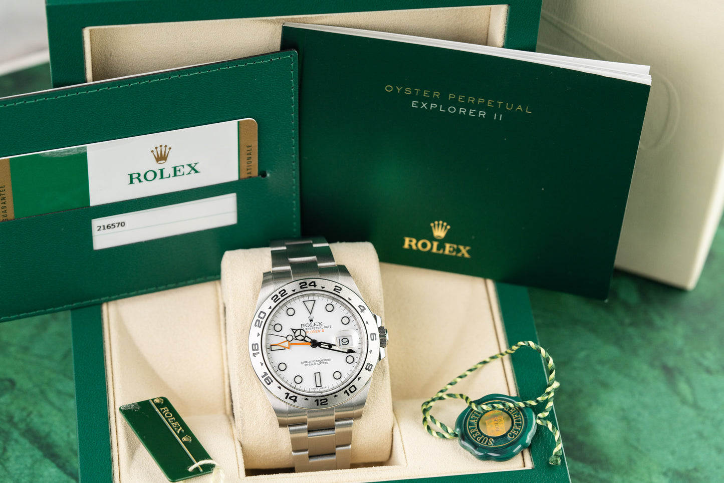 Rolex Explorer II 216570 Polar White Dial Oyster Stainless Steel Bracelet - The Watch Business Sydney