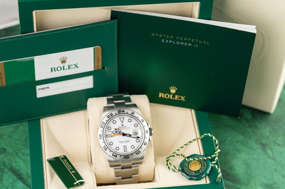 Rolex Explorer II 216570 Polar White Dial Oyster Stainless Steel Bracelet - The Watch Business Sydney