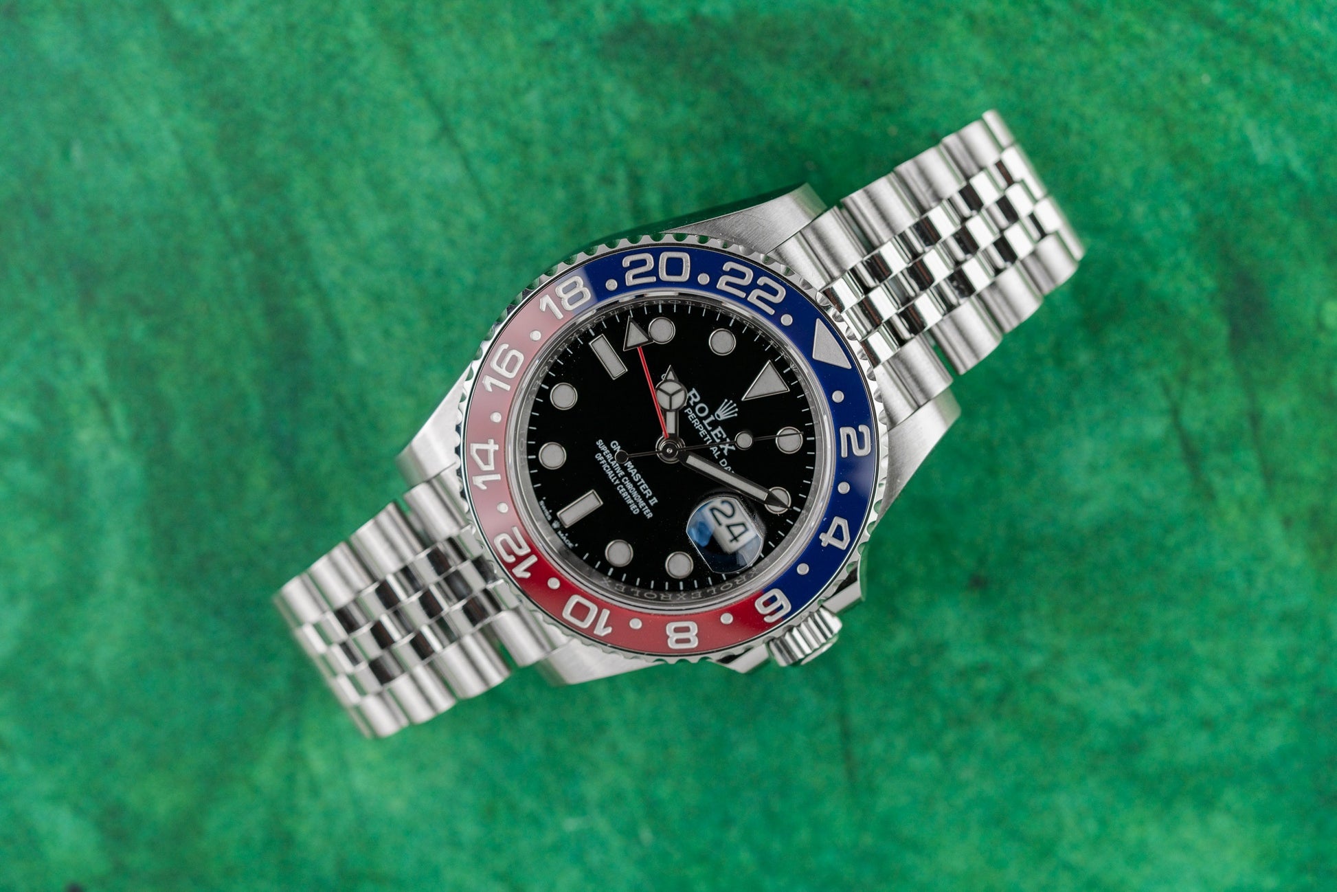 Rolex GMT-Master II 126710BLRO Pepsi Black Dial Jubilee Stainless Steel - The Watch Business Sydney
