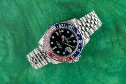 Rolex GMT-Master II 126710BLRO Pepsi Black Dial Jubilee Stainless Steel - The Watch Business Sydney