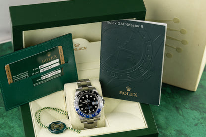 Rolex GMT-Master II Batman 116710BLNR Black Dial Oyster Bracelet Full Set 2015 - The Watch Business Sydney