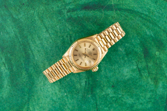 Rolex Lady-Datejust 26 6917 Champagne Dial 18k Yellow Gold President 1978 - The Watch Business Sydney