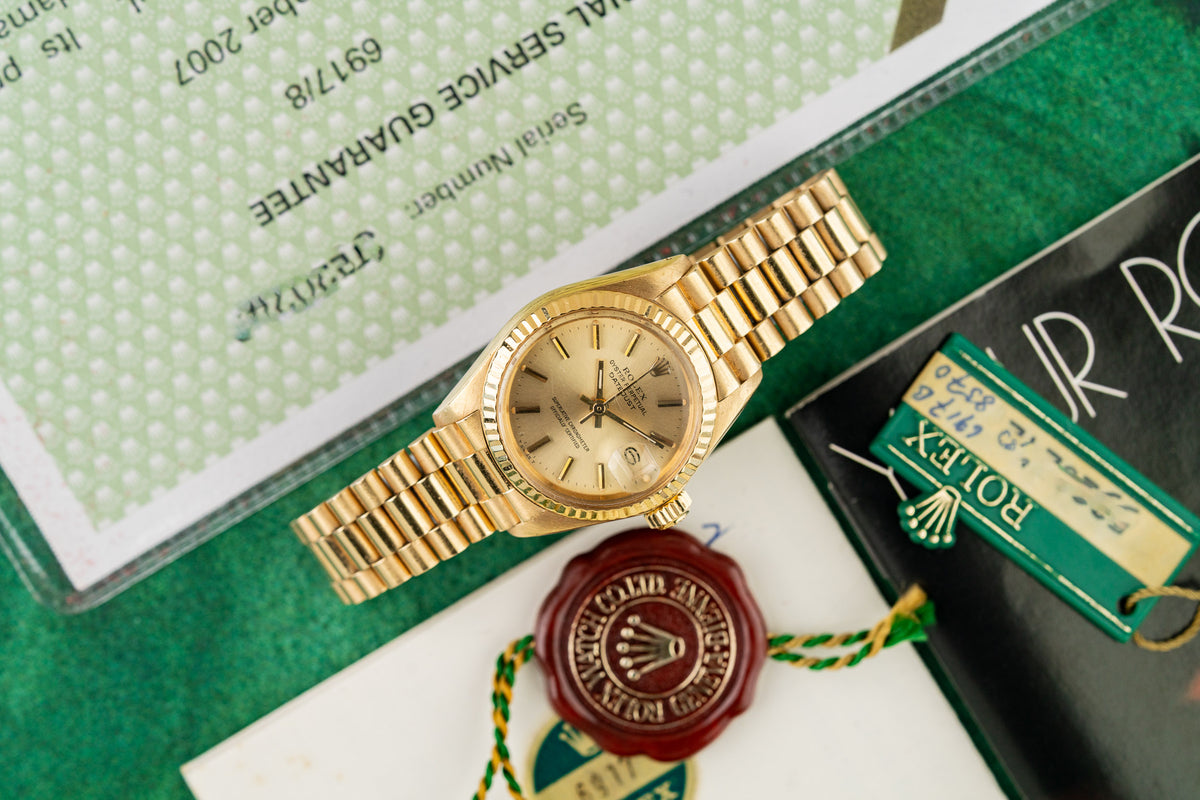 Rolex Lady-Datejust 26 6917 Champagne Dial with Original Papers and Hang Tags - The Watch Business Sydney