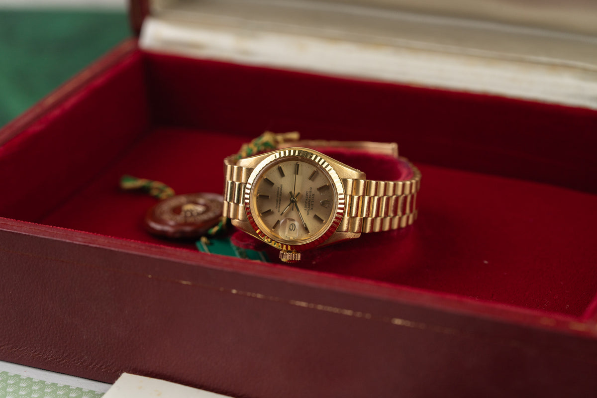 Rolex Lady-Datejust 26 6917 Champagne Dial Yellow Gold in Original Box - Rolex Sydney