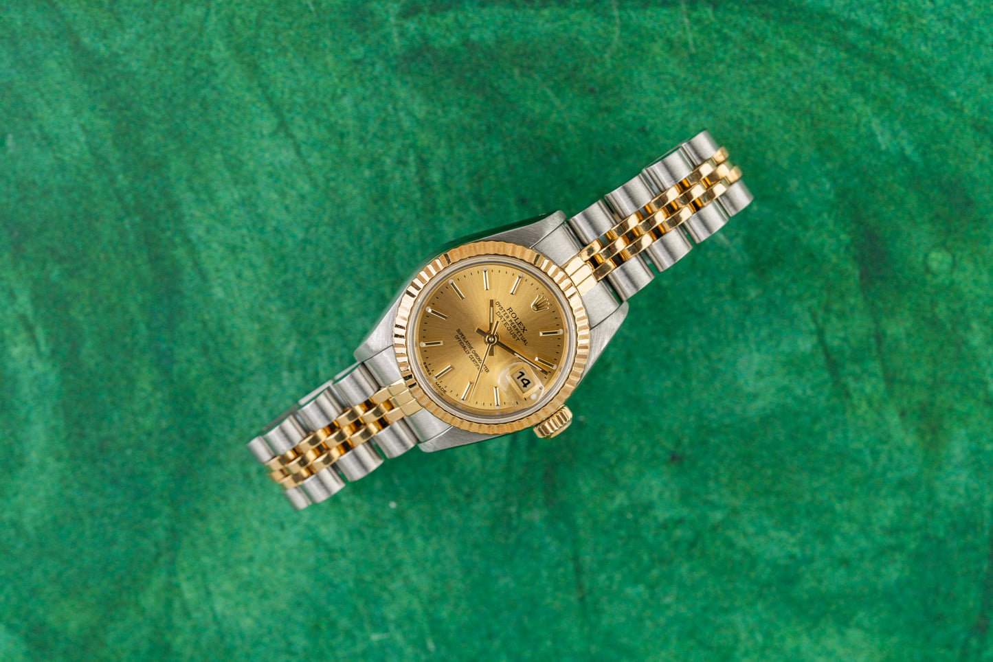 Rolex Lady-Datejust 26 69173 Champagne Index Dial Two Tone 1988 - The Watch Business Sydney