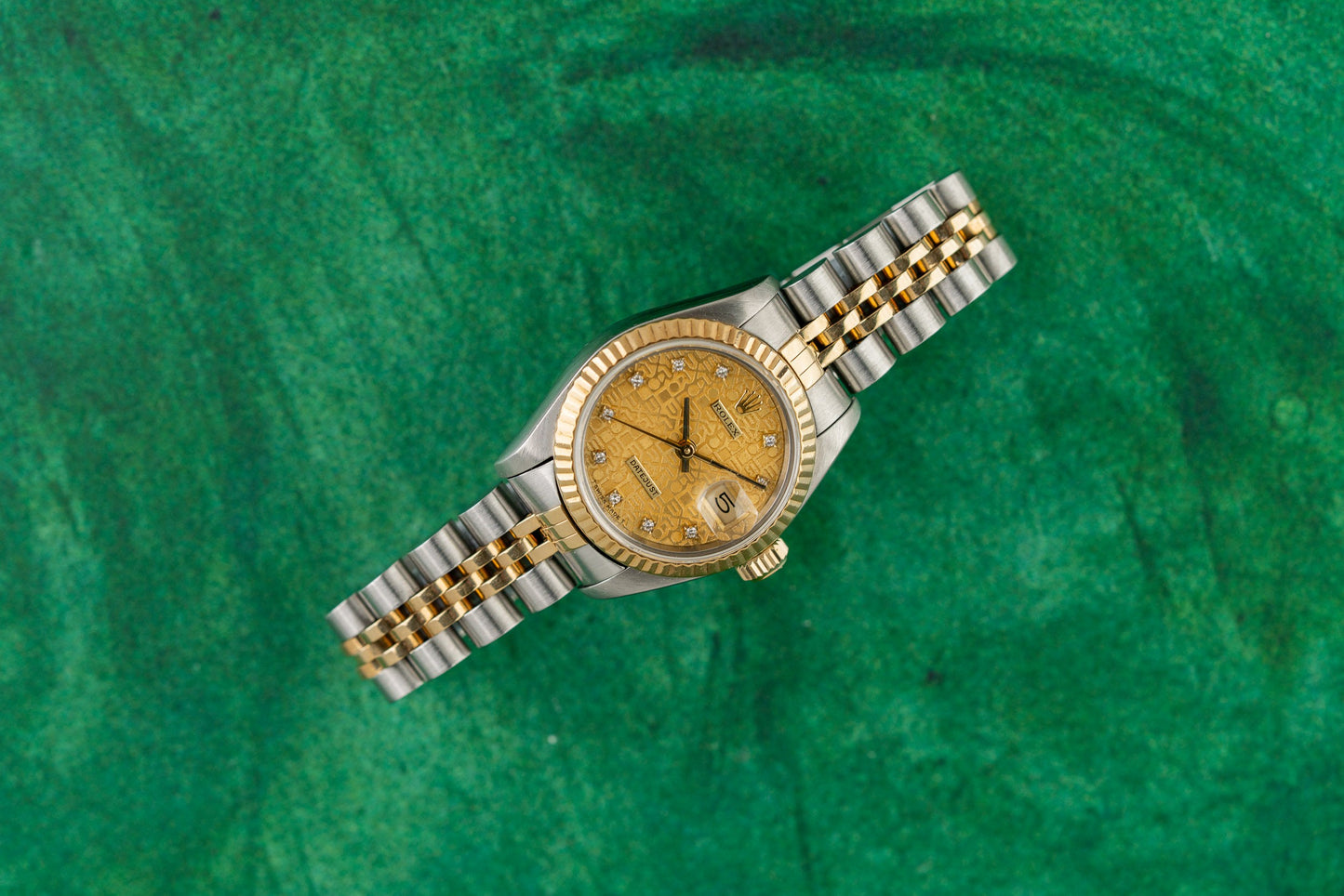 Rolex Lady-Datejust 26 69173 Champagne Computer Diamond Dial Two Tone Yellow Gold 1995 - The Watch Business Sydney