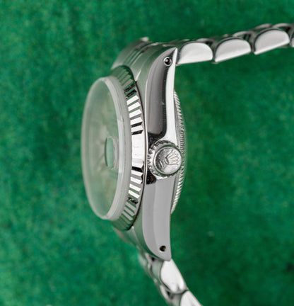 Rolex Lady-Datejust 26 69174 Silver Dial Baton Markers - The Watch Business Sydney