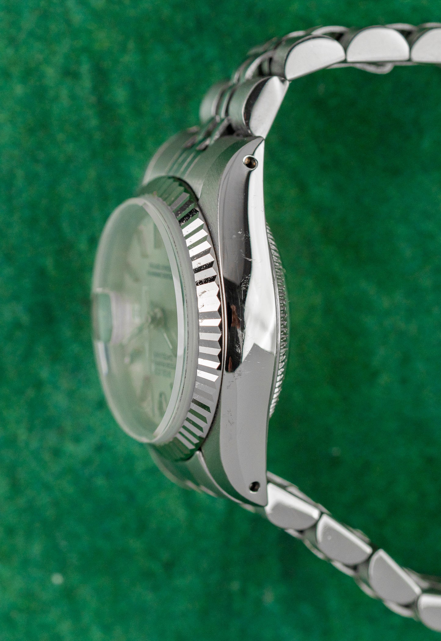Rolex Lady-Datejust 26 69174 Silver Dial White Gold Fluted Bezel Case - The Watch Business Sydney CBD