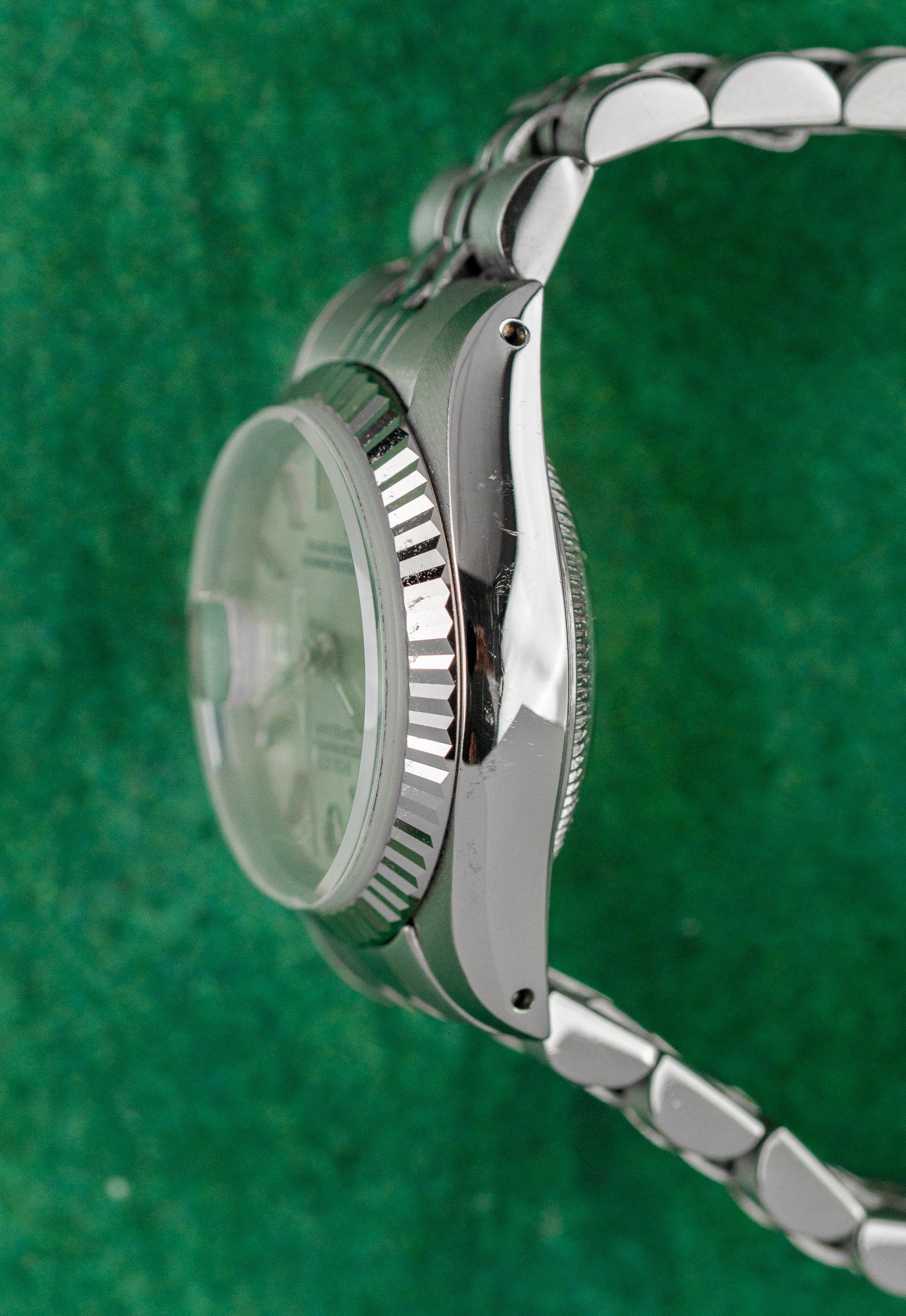 Rolex Lady-Datejust 26 69174 Silver Dial White Gold Fluted Bezel Case - The Watch Business Sydney CBD