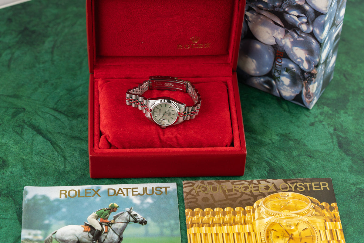 Rolex Lady-Datejust 26 69174 Silver Dial with Box and Booklets 1989 - The Watch Business Sydney