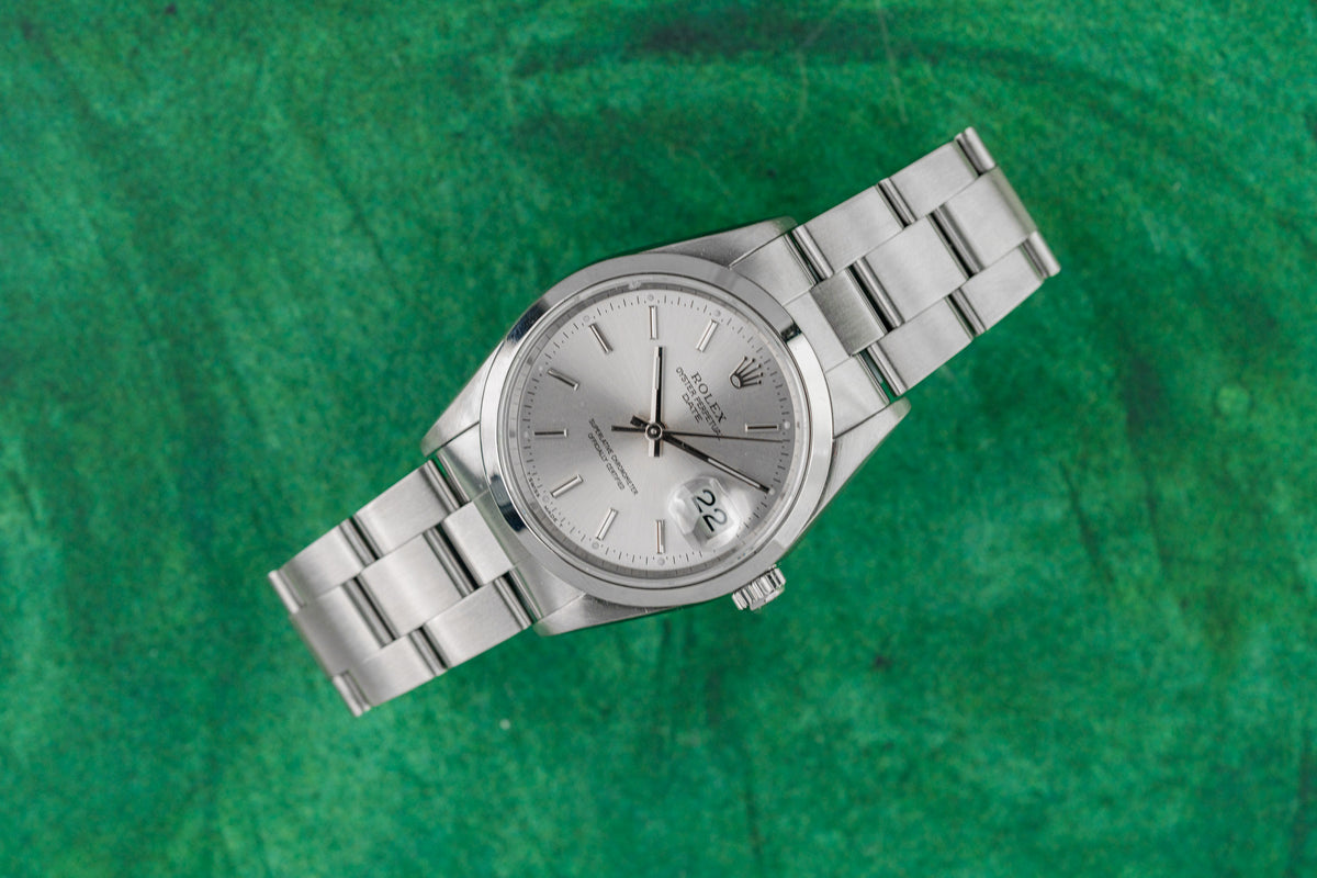 Rolex Oyster Perpetual Date 15200 Silver Dial Stainless Steel 1995 - The Watch Business Sydney