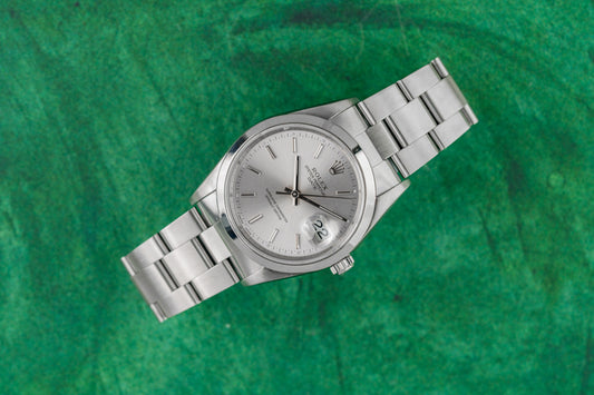 Rolex Oyster Perpetual Date 15200 Silver Dial Stainless Steel 1995 - The Watch Business Sydney