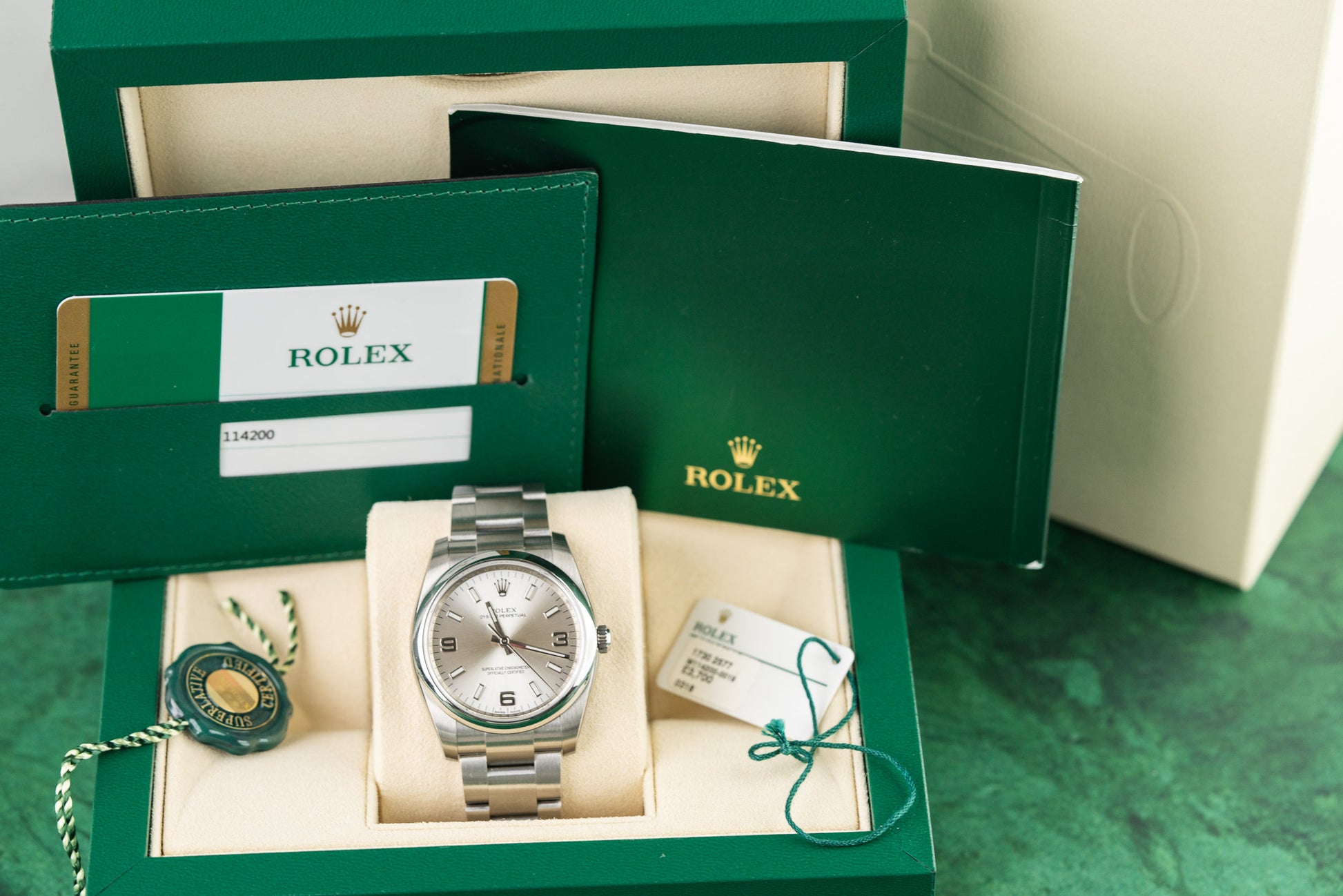 Rolex Oyster Perpetual 34 114200 Silver Dial Stainless Steel 2018 - The Watch Business Sydney