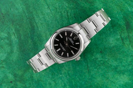 Rolex Oyster Perpetual 34 124200 Black Dial Applied Markers - The Watch Business Sydney