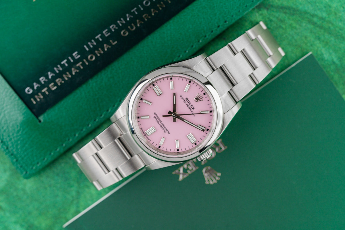 Rolex Oyster Perpetual 36 126000 Candy Pink Dial with Warranty Card - The Watch Business Sydney