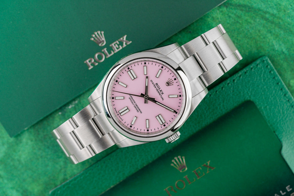 Rolex Oyster Perpetual 41 134300 Candy Pink Dial with Warranty Card - The Watch Business Sydney