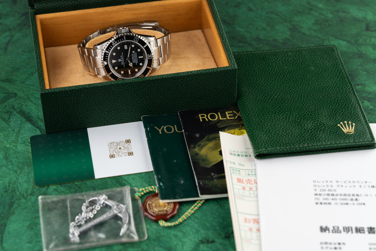 Rolex Sea-Dweller 16600 SD4K Black Dial Box Booklets and Service Card 2002 - The Watch Business Sydney