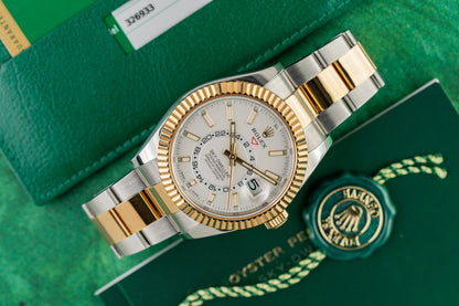 Rolex Sky-Dweller 326933 White Dial Annual Calendar Month Apertures - The Watch Business Sydney