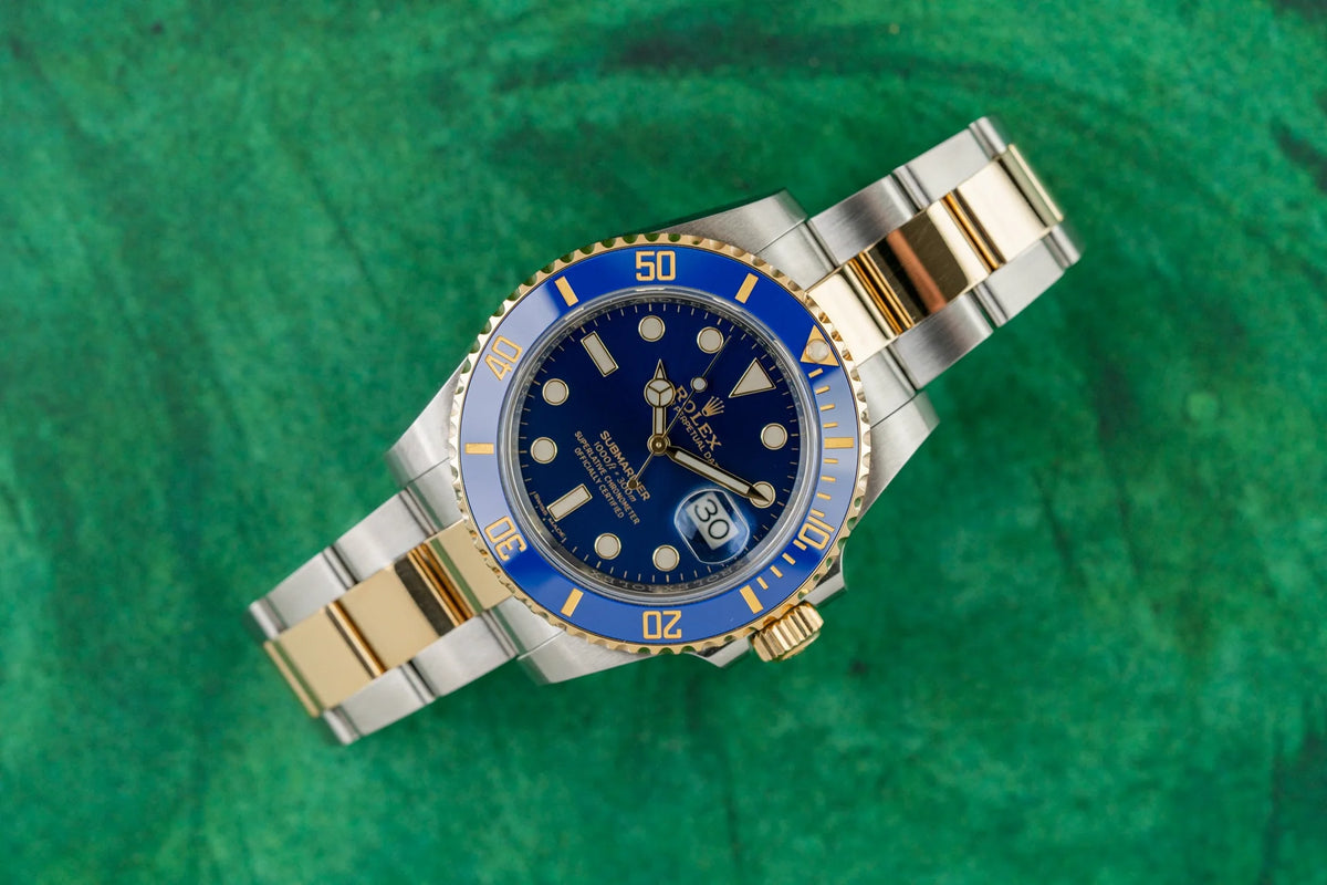 Rolex Submariner Date 116613LB Bluesy Blue Dial Two Tone 2016 - The Watch Business Sydney