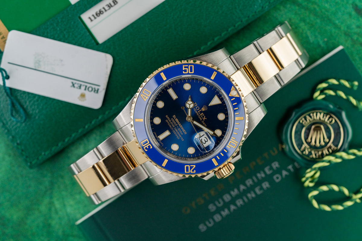 Rolex Submariner Date 116613LB Blue Dial Ceramic Bezel Case - The Watch Business Sydney CBD