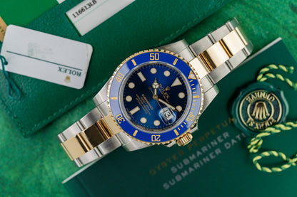 Rolex Submariner Date 116613LB Blue Dial Ceramic Bezel Case - The Watch Business Sydney CBD