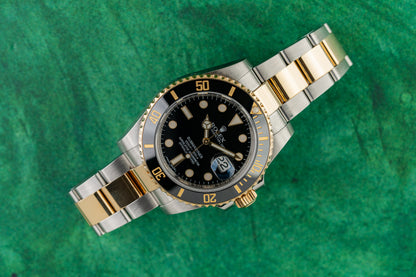 Rolex Submariner Date 116613LN Black Dial Two Tone Yellow Gold 2016 - The Watch Business Sydney