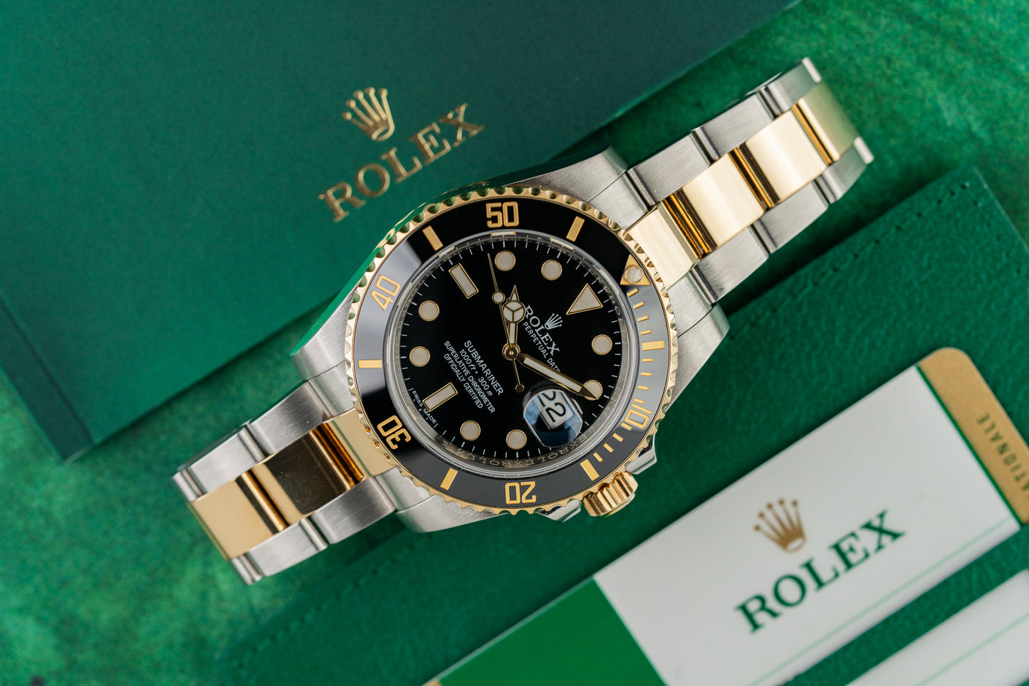 Rolex Submariner Date 116613LN Black Dial Black Cerachrom Bezel Gold Accents - The Watch Business Sydney