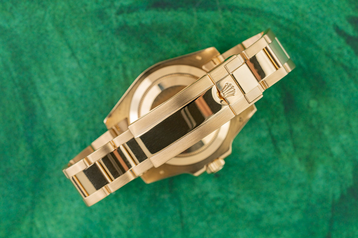 Rolex Submariner Date 116618LB Blue Dial Yellow Gold Oyster Bracelet - The Watch Business Sydney CBD