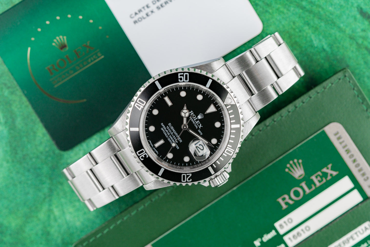 Rolex Submariner Date 16610 Black Dial Warranty Card and Papers - The Watch Business Sydney