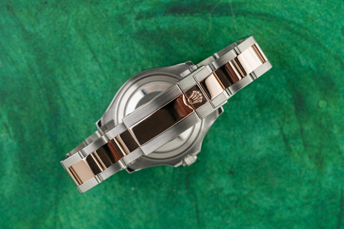 Rolex Yacht-Master 37 268621 Black Dial Oyster Two Tone Rose Gold Bracelet - The Watch Business Sydney