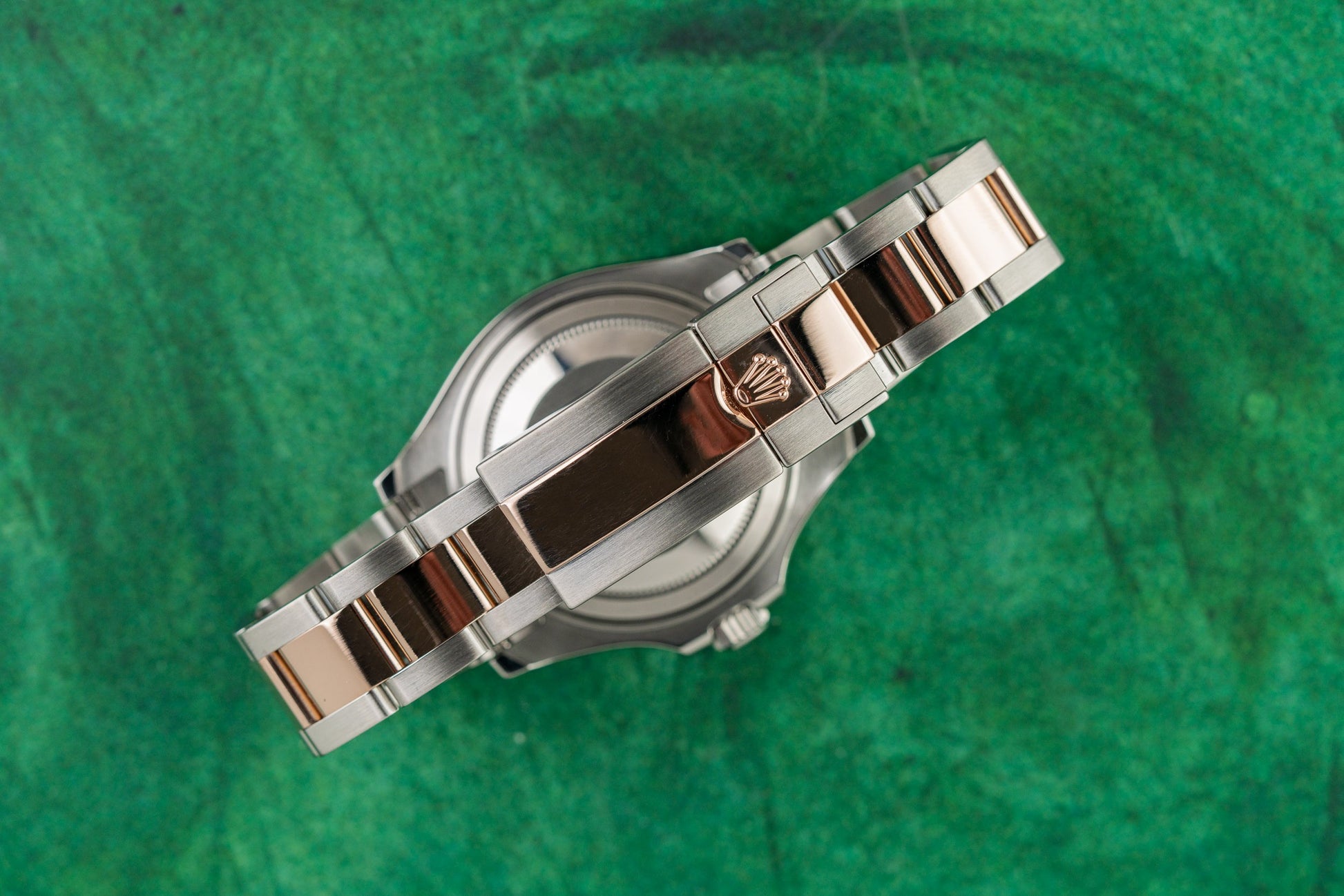 Rolex Yacht-Master 37 268621 Black Dial Oyster Two Tone Rose Gold Bracelet - The Watch Business Sydney