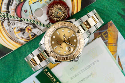 Rolex Yacht-Master 40 16623 Champagne Dial with Papers and Hang Tags - The Watch Business Sydney