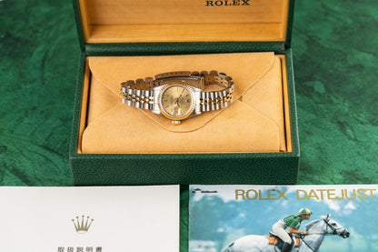 Rolex Lady-Datejust 26 Champagne Dial 69173 Two Tone Yellow Gold 1990